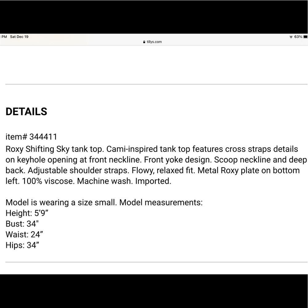 NWT Roxy Shifting Sky Tank Top - Picture 6 of 7
